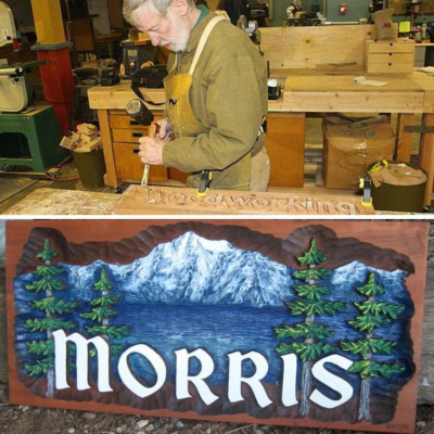 Carved Wood Relief And Sign Carving