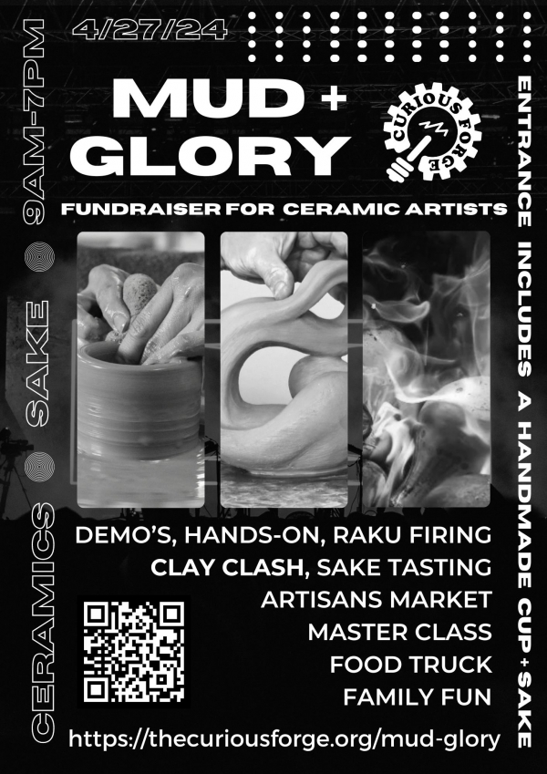 Mud + Glory Ceramics & Sake Fundraising Event At The Curious Forge!