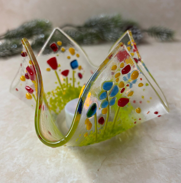 Fused Glass Candle Holder with Judy Butler