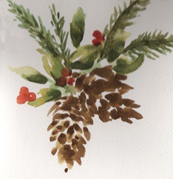 Watercolor Pinecones At The Carnegie